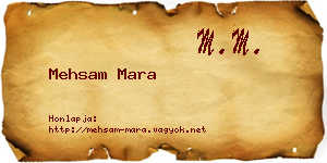 Mehsam Mara névjegykártya